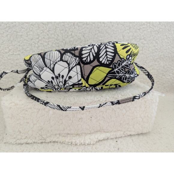 Vera Bradley Frannie Small Crossbody in "Citron" Pattern Yellow Gray White Black - Picture 5 of 11